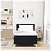 Letto con Rete a Doghe e Materasso Nero 90x200 cm Tessuto - Foto miniatura 5