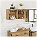 Mobiletto da Bagno Rovere Artigianale 80x25x40 cm in Truciolato - Foto miniatura 2