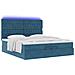 Pouf Letto con Materassi e LED Blu Scuro 200x200cm Velluto - Foto miniatura 6