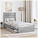 Letto con Contenitore con testiera Grigio Sonoma 75 x 190 cm - Foto miniatura 3