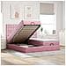 Struttura Letto Pouf con Materassi Rosa 160x200 cm Velluto - Foto miniatura 2