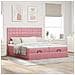 Struttura Letto Pouf con Materassi Rosa 160x200 cm Velluto - Foto miniatura 3