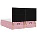 Struttura Letto Pouf con Materassi Rosa 160x200 cm Velluto - Foto miniatura 9