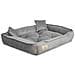 Cuccia per cani 75x65 cm in velluto grigio con cuscino impermeabile - Foto miniatura 2