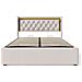 Letto In Cotone-lino Beige Con Led, Ricarica Usb E Vano Contenitore - Foto miniatura 1