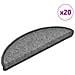 Tappetini per scale 20 pz 56x17x3 cm Grigio scuro Semicircolari - Foto miniatura 1
