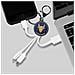Cavo Usb 3 In 1 Micro-usb / Usb-c / Lightning Design Portachiavi Capricorno, Bianco - Foto miniatura 5
