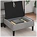 Pouf con Storage Grigio Chiaro Velluto - Foto miniatura 3