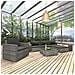 Set Divani da Giardino 8 pz con Cuscini in Polyrattan Grigio - Foto miniatura 2