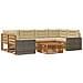 Set di divani da esterno 7 pcs Naturale e Beige Poliestere - Foto miniatura 1