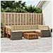 Set di divani da esterno 7 pcs Naturale e Beige Poliestere - Foto miniatura 2
