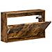 Mobiletto per Scarpe da Muro ZWOLLE 71 x 17 x 43 cm Rovere Fumo - Foto miniatura 3