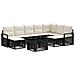 Set Divano da Giardino 10 pz Nero e Bianco Crema polyrattan - Foto miniatura 1
