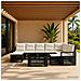 Set Divano da Giardino 10 pz Nero e Bianco Crema polyrattan - Foto miniatura 8