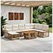 Set Divano da Giardino 9 pz Naturale e Bianco Crema polyrattan - Foto miniatura 4