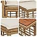 Set Divano da Giardino 9 pz Naturale e Bianco Crema polyrattan - Foto miniatura 5