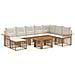 Set Divano da Giardino 9 pz Naturale e Bianco Crema polyrattan - Foto miniatura 1