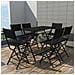 Set Mobili Da Giardino Sette Pz In Polyrattan Nero - Foto miniatura 1