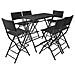 Set Mobili Da Giardino Sette Pz In Polyrattan Nero - Foto miniatura 2