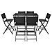 Set Mobili Da Giardino Sette Pz In Polyrattan Nero - Foto miniatura 3