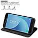 Custodia Compatibile Con Samsung Galaxy J7 2017 In Nero Di Notte - Coperchio Protettiva Con Chiusura Magnetica, Funzione Stand E Tasca Per Le Carte - Foto miniatura 3