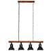 Lampada A Sospensione Industriale Nera E27 Legno Di Mango - Foto miniatura 3