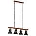 Lampada A Sospensione Industriale Nera E27 Legno Di Mango - Foto miniatura 7