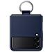 Custodia Silicone Cover Con Anello Samsung Ef-pf711tnegww Per Galaxy Z Flip 3 2021 Sm-f711 Blu Navy - Foto miniatura 1