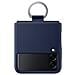 Custodia Silicone Cover Con Anello Samsung Ef-pf711tnegww Per Galaxy Z Flip 3 2021 Sm-f711 Blu Navy - Foto miniatura 3