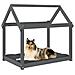 Cuccia per Cani Grigia 101x70x90 cm in Legno Massello di Pino - Foto miniatura 4