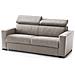 Divano Letto Aida, Divano A 2 Posti Large, 100% Made In Italy, Sofà Soggiorno Con Apertura Girevole, Con Poggiatesta Regolabili E Braccioli Slim, Cm 180x95h85, Tortora - Foto miniatura 2