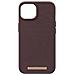 Cover Per Iphone 14 In Vera Pelle, Marrone Scuro - Foto miniatura 1