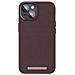 Cover Per Iphone 14 In Vera Pelle, Marrone Scuro - Foto miniatura 3