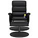 Poltrona Massaggio Reclinabile con Sgabello Nero in Similpelle - Foto miniatura 6