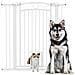 Cancellino per Cani Regolabile con Estensioni e Porta per Gatti, 76-104x106cm, Bianco - Foto miniatura 1