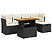Set Divano Da Giardino 6 Pz Con Cuscini Nero Polyrattan Acacia - Foto miniatura 2