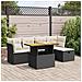 Set Divano Da Giardino 6 Pz Con Cuscini Nero Polyrattan Acacia - Foto miniatura 1