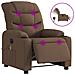 Poltrona Massaggiante Reclinabile Elettrica Marrone In Tessuto - Foto miniatura 2