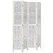 Divisorio Ambienti 4pannelli Bianco Legno Massello Di Paulownia - Foto miniatura 2