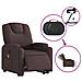 Poltrona Alzapersona Massaggio Elettrica Marrone Scuro Tessuto - Foto miniatura 5