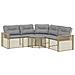 Divano da Giardino a L con Cuscini e Pouf Beige in Polyrattan - Foto miniatura 1