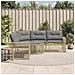 Divano da Giardino a L con Cuscini e Pouf Beige in Polyrattan - Foto miniatura 2