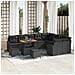 Set Divano da Giardino  da 12 Pezzi con Cuscini in Polyrattan Nero e Acacia, Divano da Giardino a 2 Posti con Ripostiglio e Cuscini in Polyrattan Nero, Set da Pranzo da Giardino da 3 Pezzi con Cuscini in Polyrattan Nero e Acacia - Foto miniatura 2