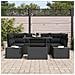 Set Divano Giardino 7 Pezzi con Cuscini Nero Polyrattan - Foto miniatura 3