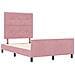 Struttura Letto in Velluto Rosa 120x200 cm - Foto miniatura 6