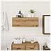Mobiletto da Bagno Rovere Artigianale 80x25x30 cm in Truciolato - Foto miniatura 3