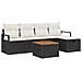 Set Divano da Giardino con cuscino 6 pcs Nero Poly Rattan - Foto miniatura 1