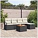Set Divano da Giardino con cuscino 6 pcs Nero Poly Rattan - Foto miniatura 2