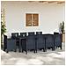 Set da Pranzo per Giardino 11 pcs Antracite Rattan Polt - Foto miniatura 3