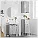 Set di mobili per il bagno con cassetto 3 pcs Grigio sonoma - Foto miniatura 4